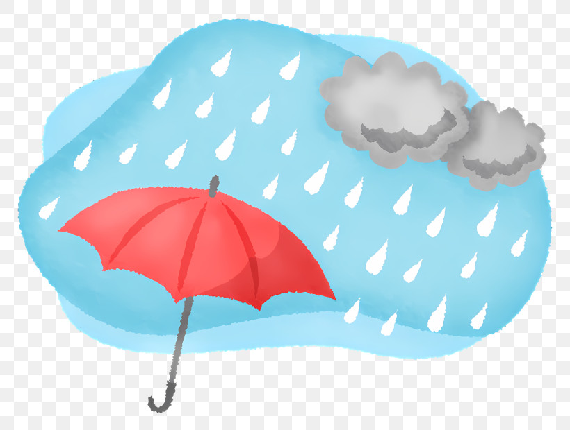 Rainy Weather - Rainy Weather With Umbrella Cartoon PNG