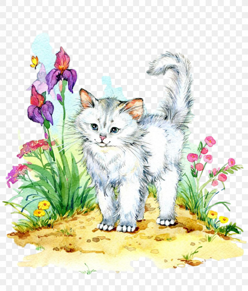 Cat Small To Medium-sized Cats Kitten Whiskers Plant, PNG, 875x1024px, Watercolor Cat, American Curl, Cat, Cute Cat, Kitten Download Free
