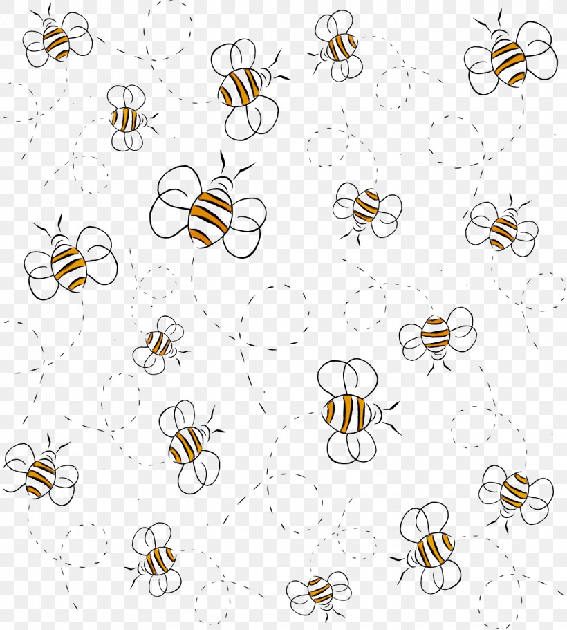 Honey Bee /m/02csf Insect Line Art Drawing, PNG, 1296x1440px, Watercolor, Area, Cartoon, Cell Membrane, Drawing Download Free