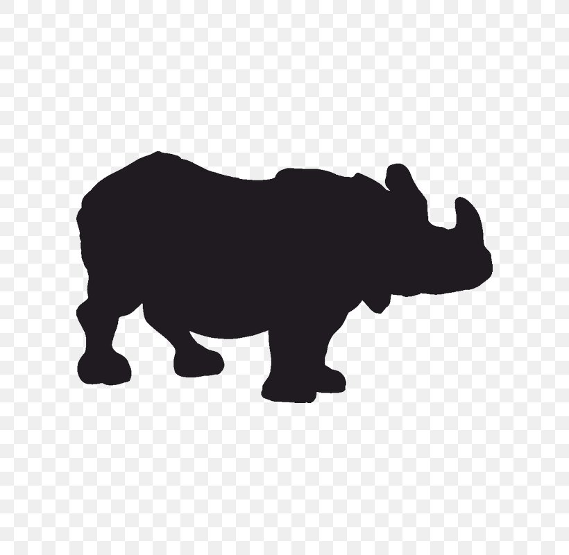 Rhinoceros Silhouette, PNG, 800x800px, Rhinoceros, Black, Black And White, Canidae, Carnivoran Download Free