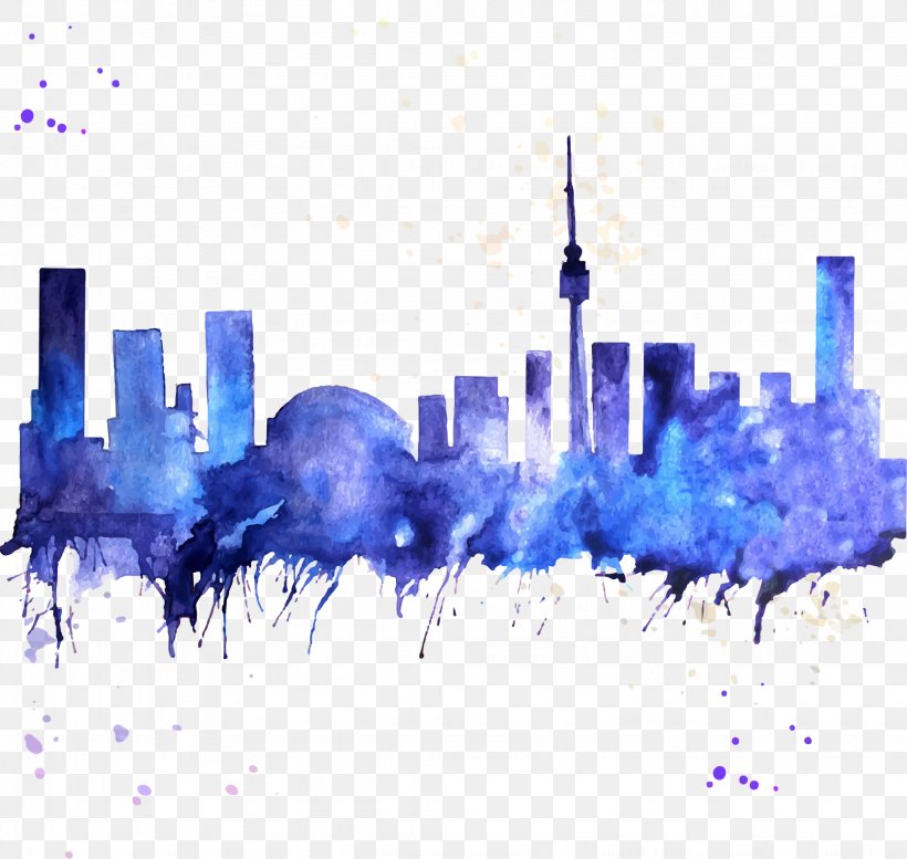 Toronto Watercolor Painting Skyline, PNG, 2048x1941px, Toronto, Art, Canvas, Canvas Print, City Download Free