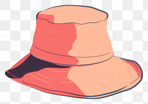 Bucket Hat - Bright Orange Bucket Hat Illustration PNG