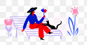 Park Cat Lady PNG