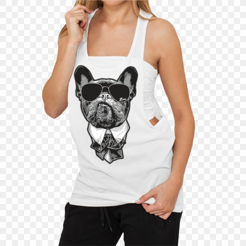 T-shirt Hoodie Top Sleeveless Shirt Blouse, PNG, 1301x1301px, Tshirt, Black, Blouse, Bulldog, Carnivoran Download Free