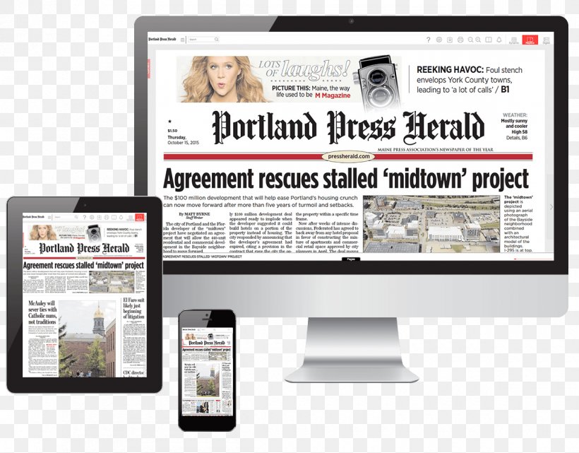 Portland Press Herald Online Newspaper Kennebec Journal, PNG, 1200x939px, Portland, Bangkok Post, Brand, Chicago Tribune, Display Advertising Download Free