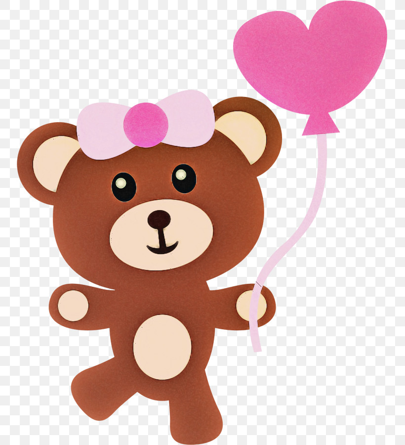 Teddy Bear, PNG, 751x900px, Cartoon, Animal Figure, Bear, Heart, Pink Download Free