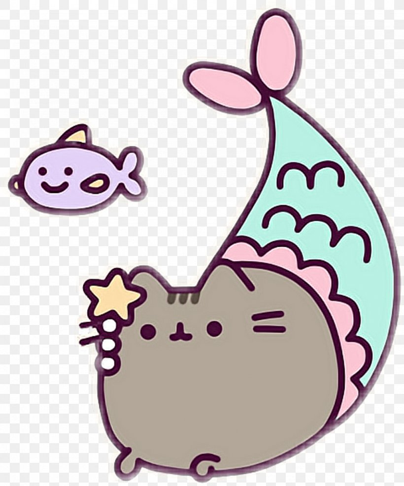 pusheen mermaid keychain