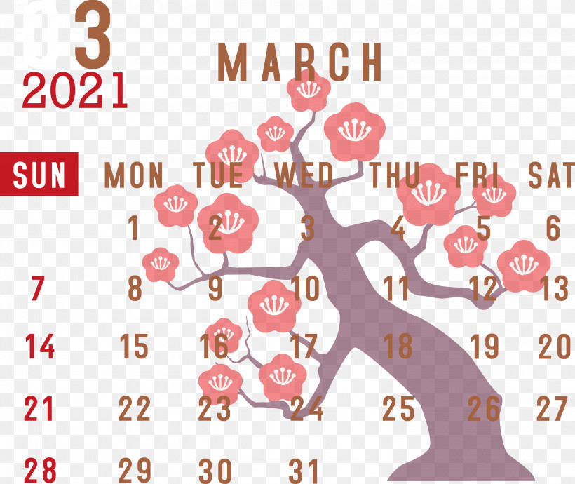 March 2021 Printable Calendar March 2021 Calendar 2021 Calendar, PNG, 3000x2525px, 2021 Calendar, March 2021 Printable Calendar, Behavior, Biology, Geometry Download Free