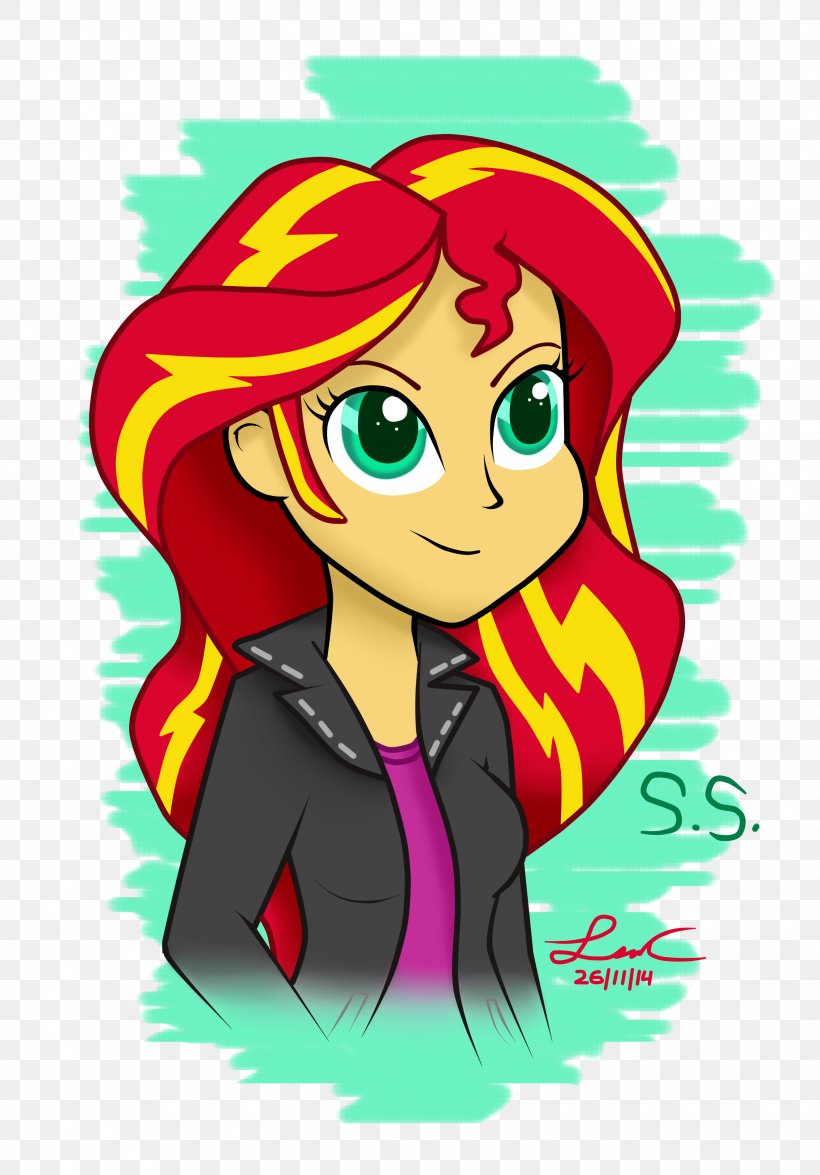 Sunset Shimmer My Little Pony: Equestria Girls Art, PNG, 2650x3800px, Watercolor, Cartoon, Flower, Frame, Heart Download Free