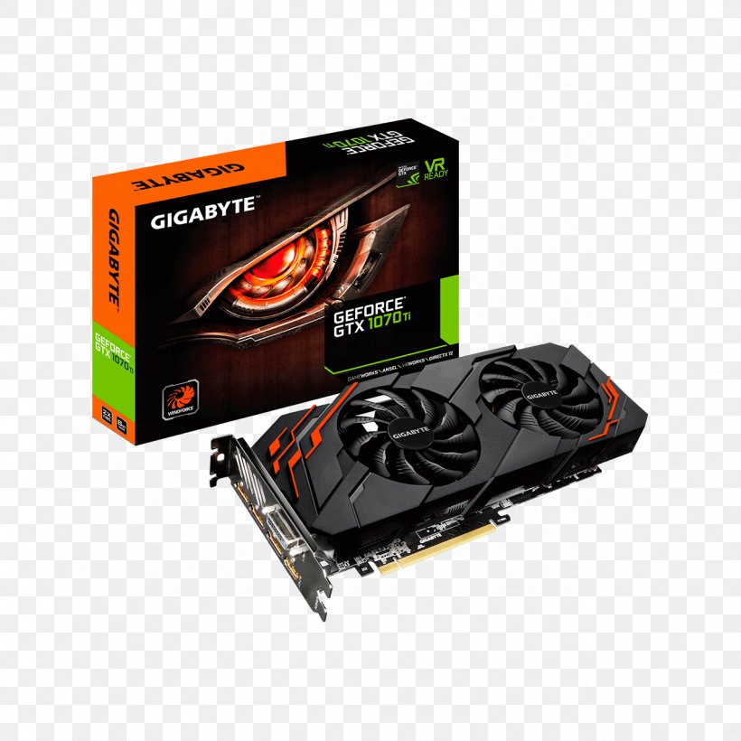 Graphics Cards & Video Adapters Gigabyte Nvidia Geforce Gtx 1070 Ti Gaming 8g Gigabyte Technology GDDR5 SDRAM, PNG, 1277x1277px, Graphics Cards Video Adapters, Cable, Computer Component, Computer Cooling, Digital Visual Interface Download Free