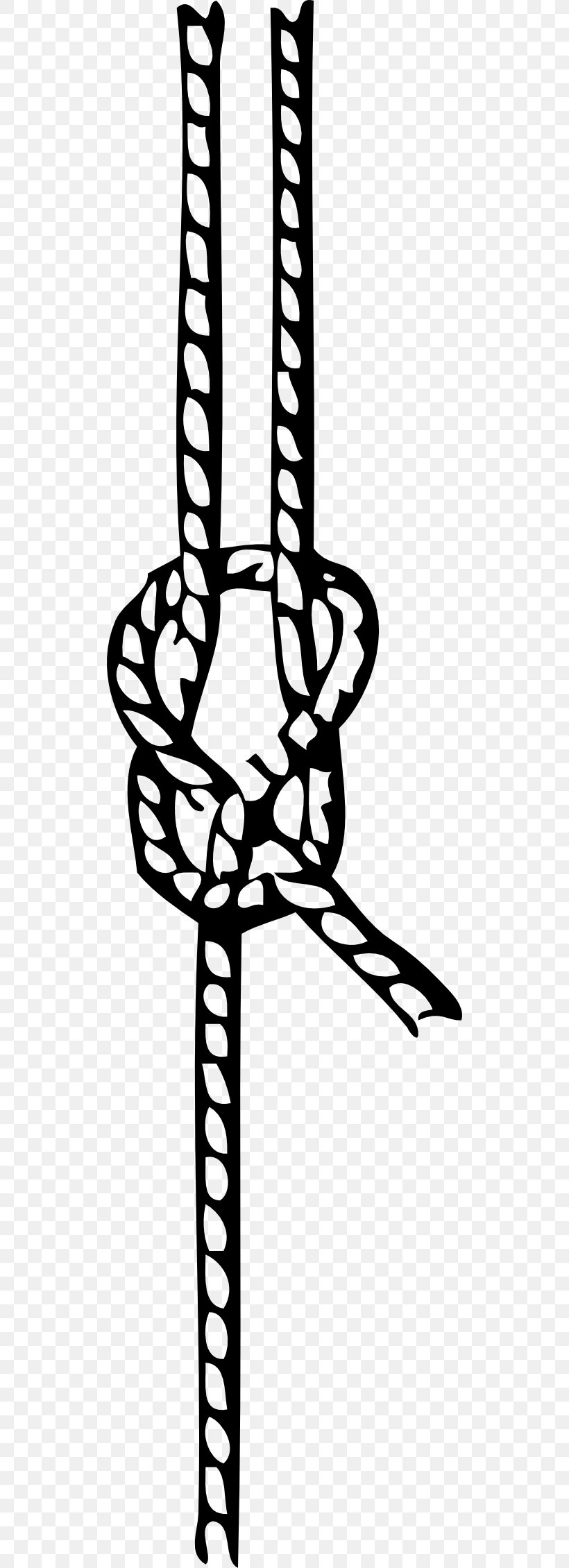 Knot Rope Clip Art, PNG, 512x2260px, Knot, Area, Black And White, Joint, Line Art Download Free
