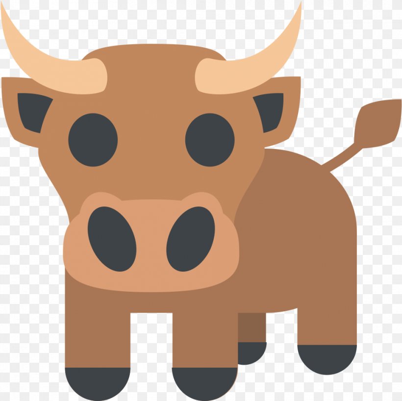 Emoji Sticker, PNG, 963x961px, Emoji, Animal Figure, Bovine, Bull, Cartoon Download Free