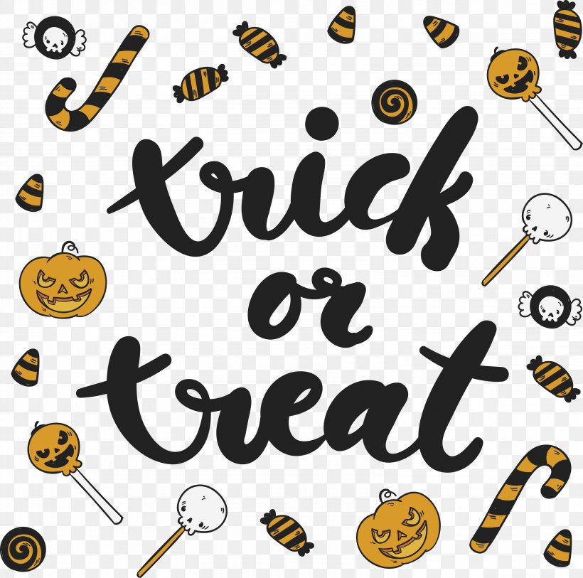 Trick-or-treating Euclidean Vector Halloween Candy Sugar, PNG, 2984x2959px, Trick Or Treating, Brand, Candy, Clip Art, Drawing Download Free