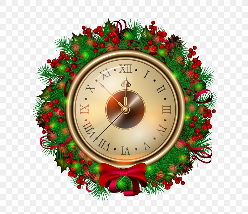 Santa Claus Christmas Clock New Year Clip Art, PNG, 1539x1328px, Santa Claus, Christmas, Christmas Decoration, Christmas Ornament, Clock Download Free