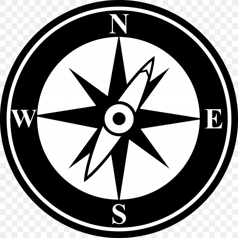 North Compass Free Content Clip Art, PNG, 5303x5303px, North, Area, Bicycle Wheel, Black, Black And White Download Free