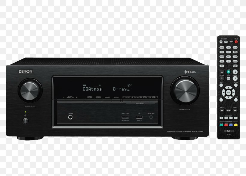 AV Receiver Denon AVR-X3100W Denon AVR X3400H Denon AVR X2400H, PNG, 786x587px, 4k Resolution, 71 Surround Sound, Av Receiver, Audio, Audio Equipment Download Free