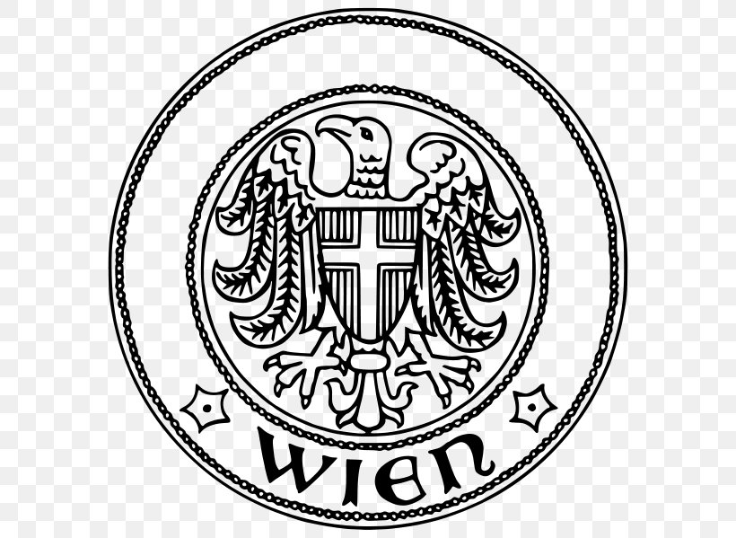 Vienna T-shirt Seal Coat Of Arms Capital City, PNG, 596x599px, Vienna, Area, Art, Austria, Black And White Download Free
