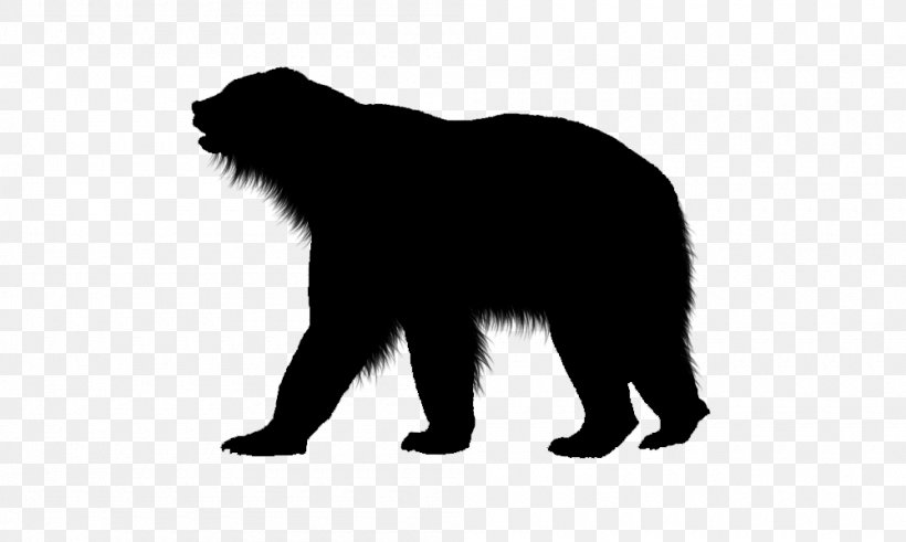 Bear Silhouette White Wildlife Terrestrial Animal, PNG, 1000x600px, Bear, Animal, Black, Black And White, Black M Download Free