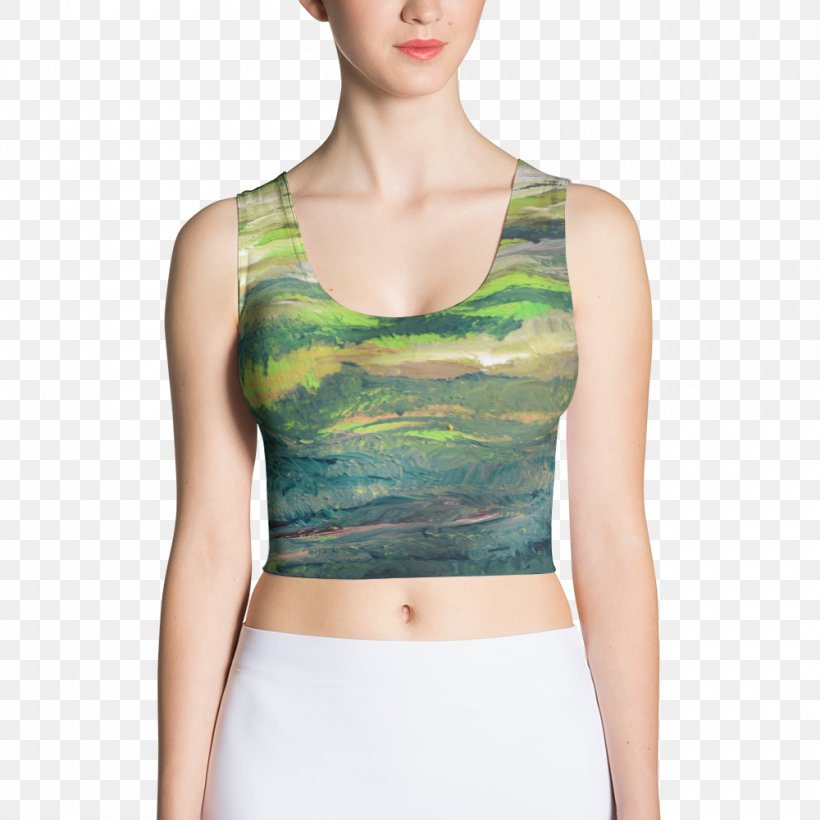 T-shirt Crop Top Clothing Sports Bra, PNG, 1000x1000px, Watercolor, Cartoon, Flower, Frame, Heart Download Free