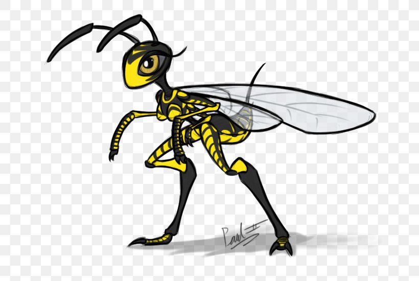 Honey Bee Clip Art Wasp Cartoon Png 700x550px Honey Bee Arthropod Artwork Bee Black And White