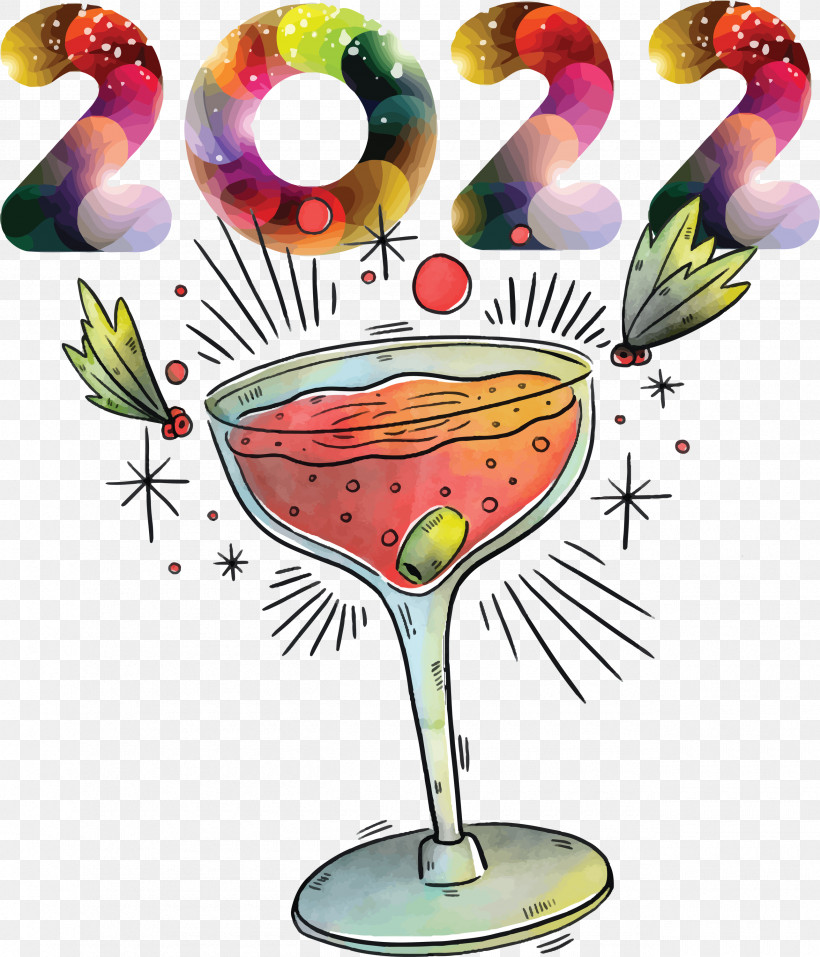 2022 Happy New Year 2022 New Year 2022, PNG, 2570x3000px, Wine Glass, Bottle, Champagne, Champagne Flute, Cocktail Garnish Download Free