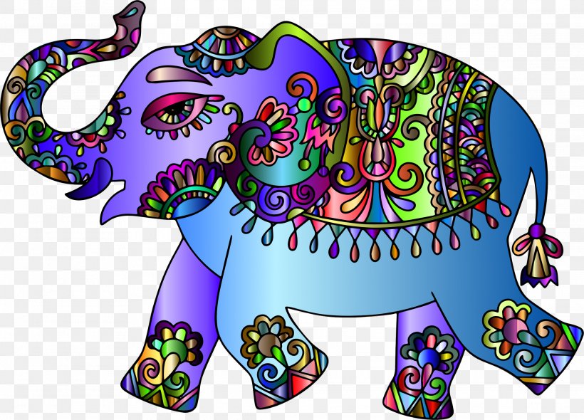Indian Elephant Visual Arts Clip Art, PNG, 2282x1644px, Indian Elephant, Art, Decorative Arts, Elephant, Elephantidae Download Free