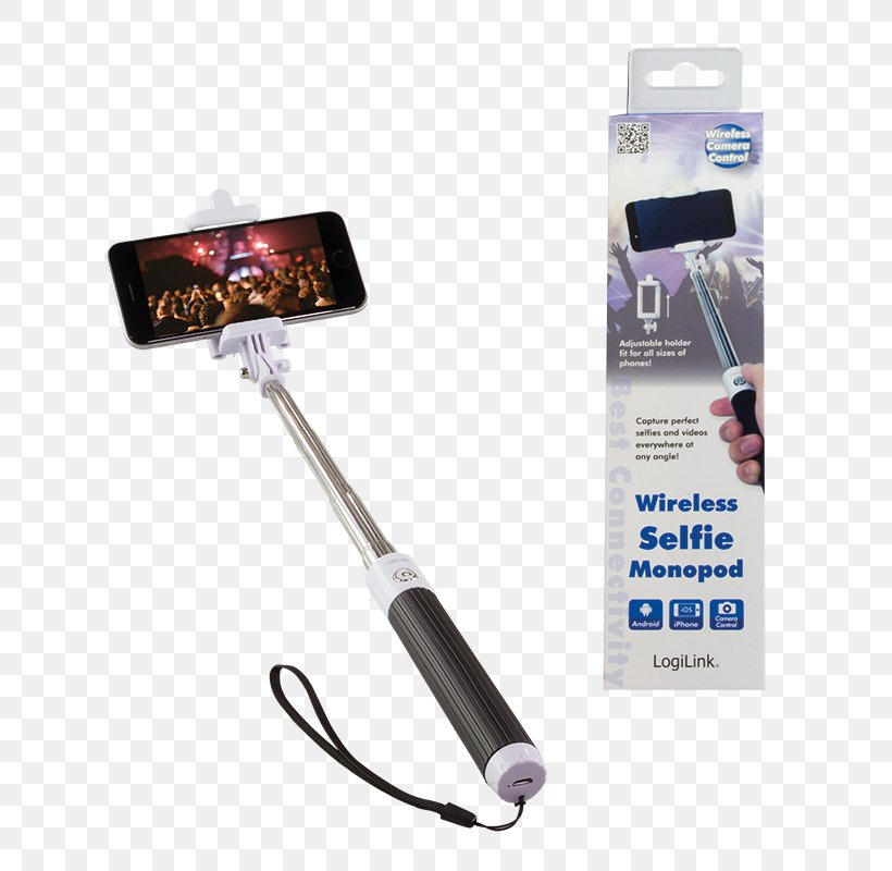 Monopod Selfie Stick 2direct LogiLink Bluetooth, PNG, 800x800px, Monopod, Audio, Baseball Equipment, Bluetooth, Hardware Download Free