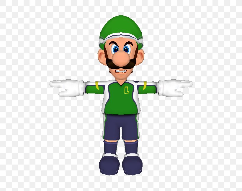 Super Mario Strikers Mario Strikers Charged Luigi GameCube Prototype, PNG, 750x650px, Super Mario Strikers, Baby Luigi, Cartoon, Fictional Character, Figurine Download Free
