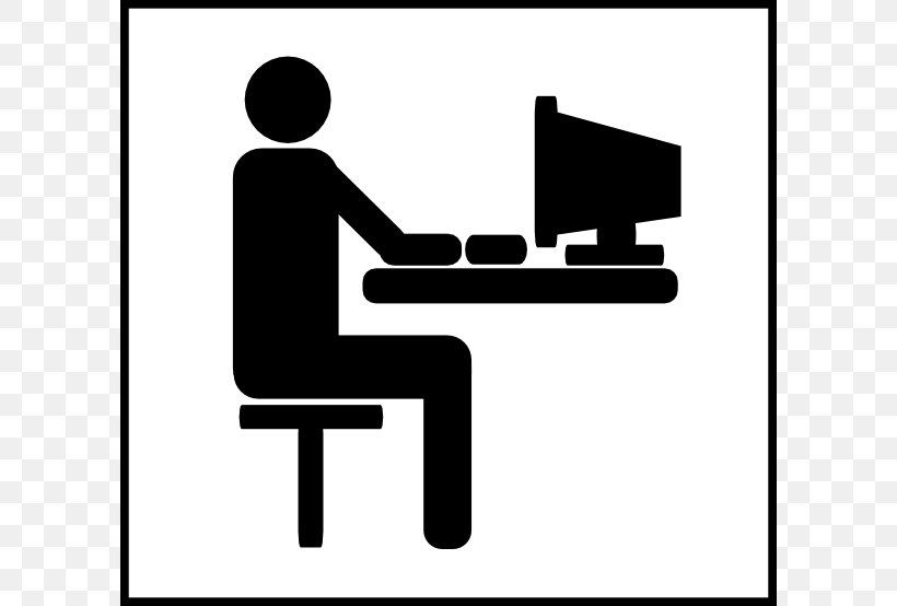 Computer Desk Office Clip Art, PNG, 600x554px, Desk, Area, Black And White, Brand, Communication Download Free