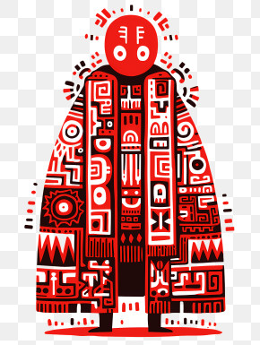 Icon - Red Patterned Figure PNG