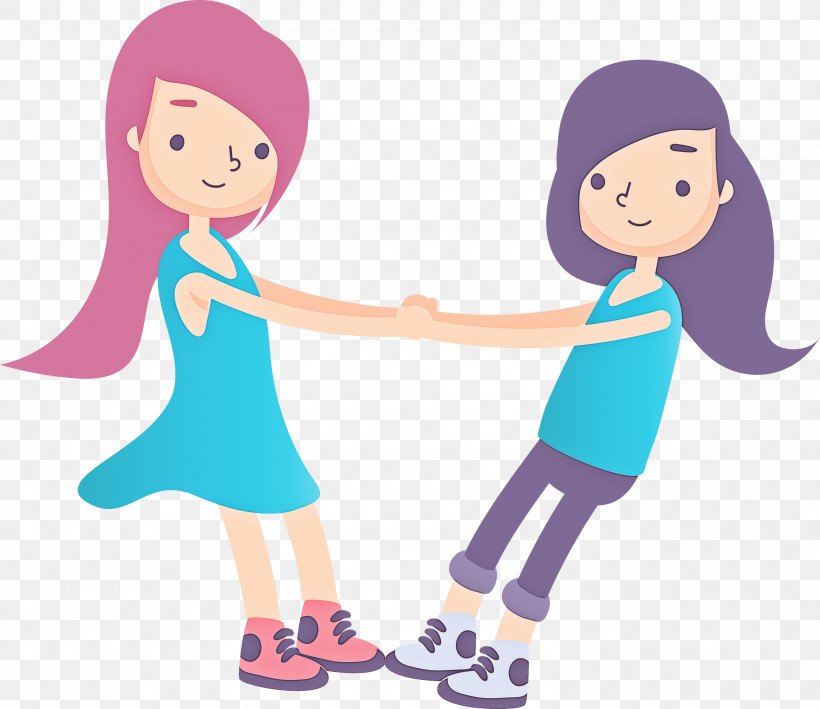 Holding Hands, PNG, 3000x2594px, Drawing, Cartoon, Friendship, Holding Hands, Watercolor Painting Download Free