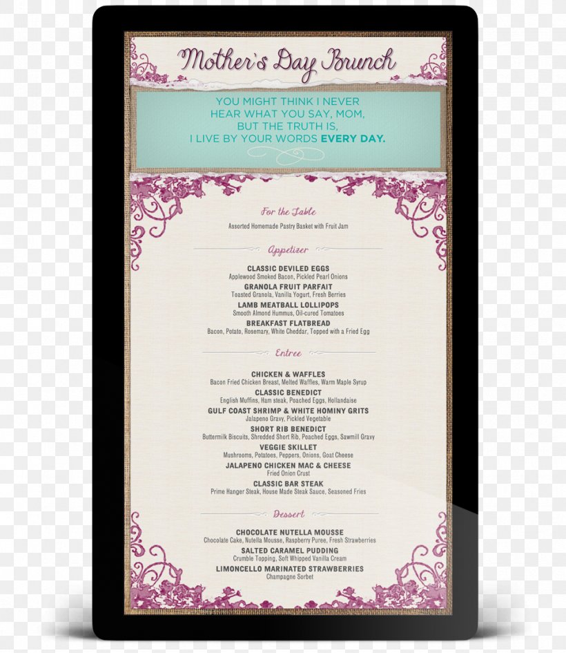 Menu Mother's Day Template Buffet Brunch, PNG, 970x1119px, Menu, Bistro, Breakfast, Brunch, Buffet Download Free