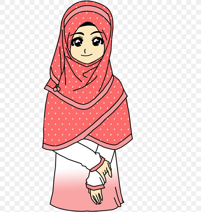 Muslim Islam Hijab Drawing Cartoon, PNG, 518x865px, Watercolor, Cartoon, Flower, Frame, Heart Download Free