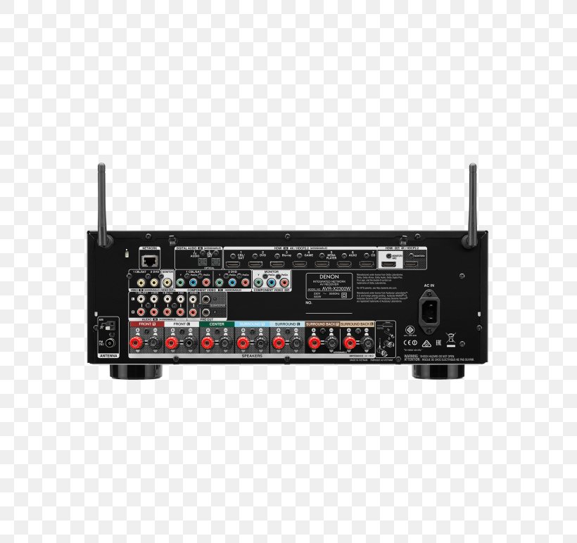 AV Receiver Denon AVR-X2300W Denon AVR X2400H Audio, PNG, 593x772px, 4k Resolution, 71 Surround Sound, Av Receiver, Audio, Audio Equipment Download Free