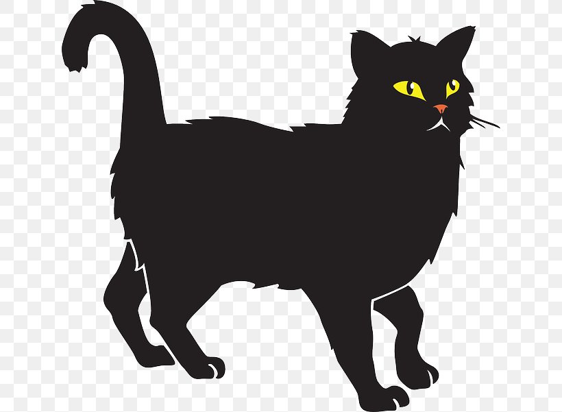 Black Cat Cheshire Cat Clip Art, PNG, 640x601px, Cat, Black, Black And White, Black Cat, Bombay Download Free