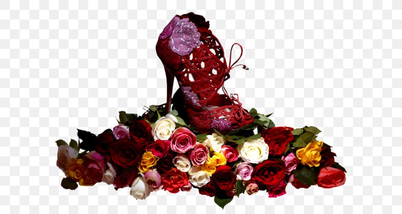 Garden Roses Shoe Red Pink, PNG, 600x438px, Garden Roses, Artificial Flower, Centrepiece, Cut Flowers, Designer Download Free