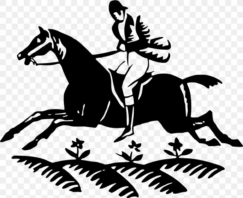 Horse&Rider Equestrian Clip Art, PNG, 1000x817px, Horse, Art, Black, Black And White, Bridle Download Free