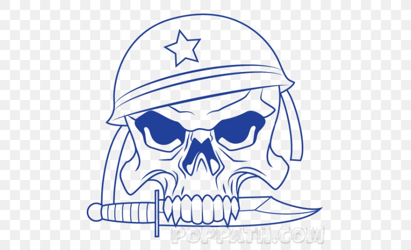 Military Drawing Combat Helmet Skull Clip Art, PNG, 500x500px, Military, Area, Artwork, Black And White, Bone Download Free