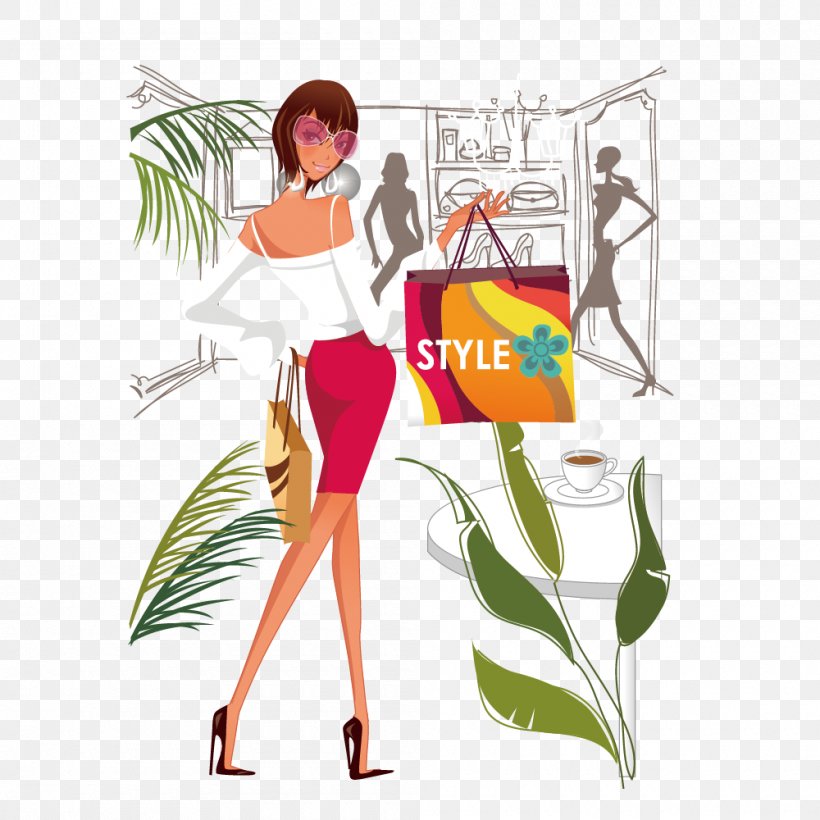 Shopping Centre Fashion Retail, PNG, 1000x1000px, Watercolor, Cartoon, Flower, Frame, Heart Download Free