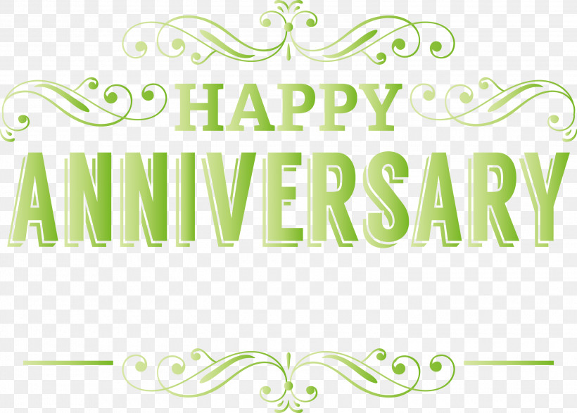Happy Anniversary, PNG, 3000x2148px, Happy Anniversary, Area, Green, Line, Logo Download Free