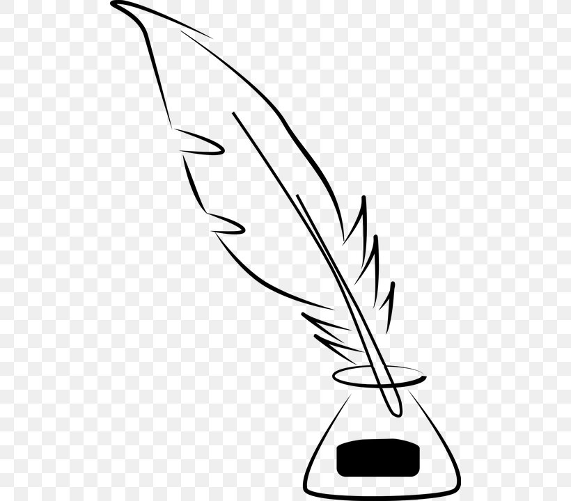 Quill Inkwell Paper Clip Art, PNG, 504x720px, Quill, Beak, Bird, Black, Black And White Download Free