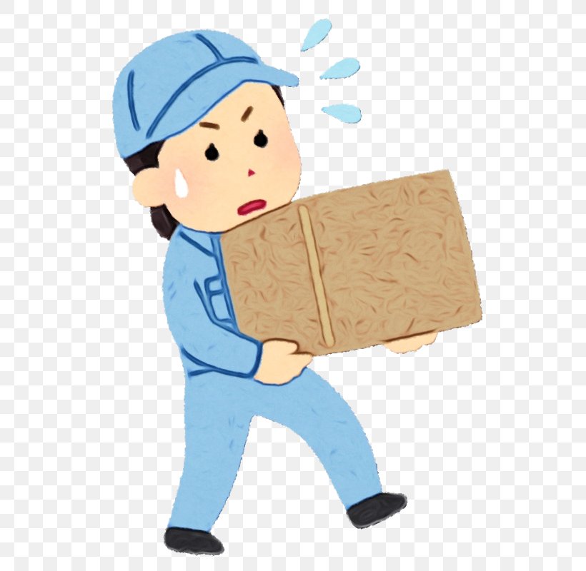 Cartoon Package Delivery Construction Worker, PNG, 721x800px, Watercolor, Cartoon, Construction Worker, Package Delivery, Paint Download Free