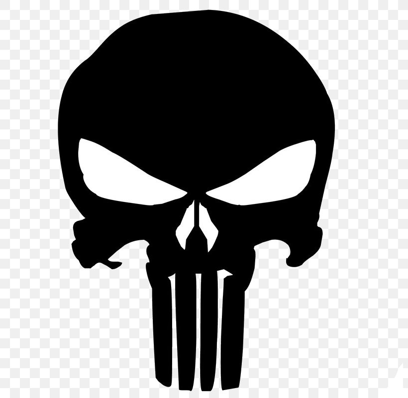 Punisher Decal Sticker, PNG, 800x800px, Punisher, Autocad Dxf, Black And White, Bone, Bumper Sticker Download Free