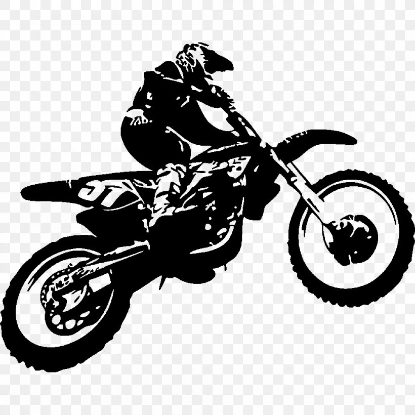 Motocross Wall Decal Endurocross Dirt Bike Motorcycle, PNG, 1000x1000px, Motocross, Automotive Design, Bedroom, Black And White, Comforter Download Free