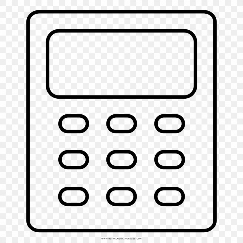Calculator Drawing Coloring Book Numeric Keypads, PNG, 1000x1000px, Calculator, Area, Black And White, Coloring Book, Communication Download Free