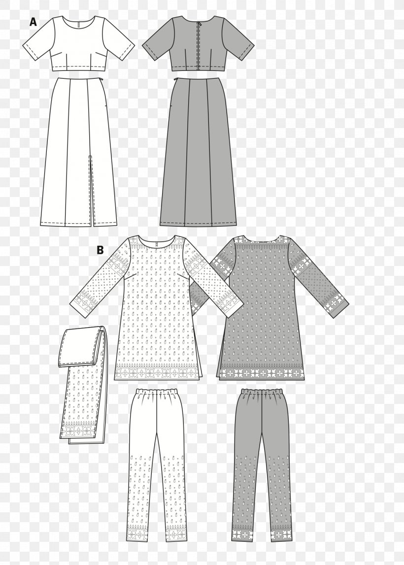 Dress Burda Style Sewing Clothing Pattern, PNG, 1286x1800px, Dress, Black, Black And White, Burda Style, Clothes Hanger Download Free