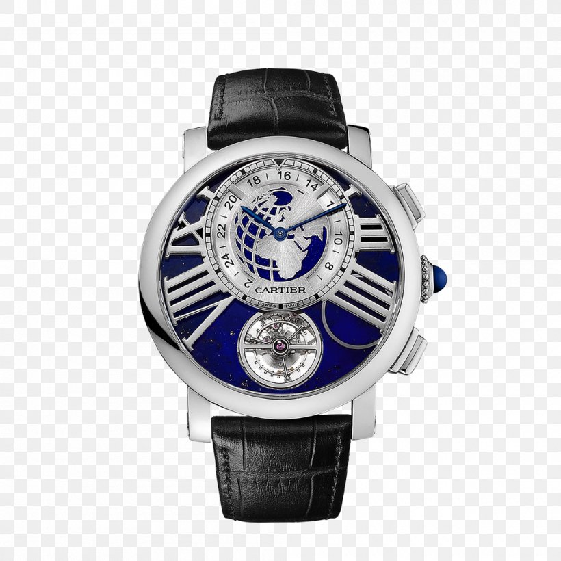 Watch Cartier Movement Tourbillon Manufacture D'horlogerie, PNG, 1000x1000px, Watch, Cartier, Cartier Tank, Chronograph, Cobalt Blue Download Free