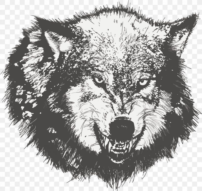 Dog Drawing Black Wolf Sketch, PNG, 1427x1355px, Gray Wolf, Black And White, Carnivoran, Coyote, Decal Download Free