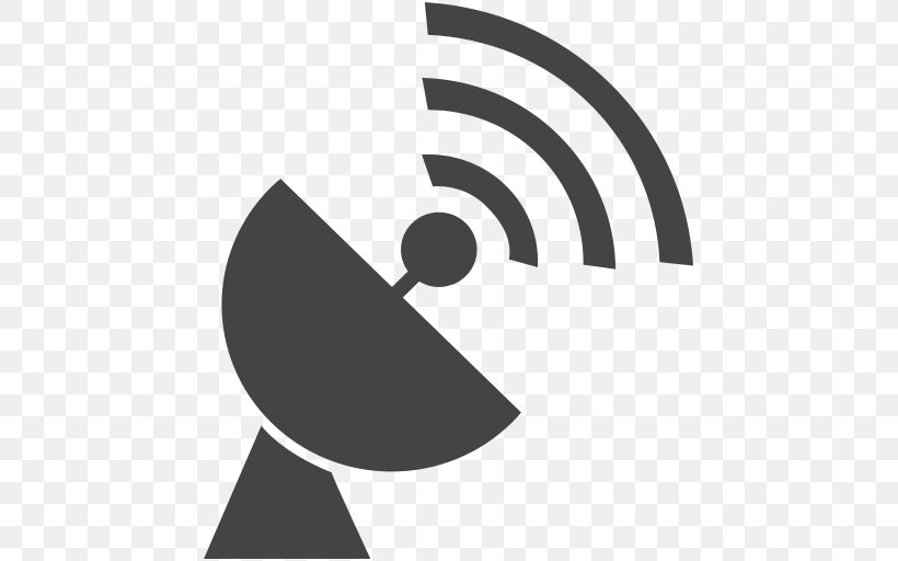 Satellite Radio Broadcasting, PNG, 512x512px, Radio, Black, Black And White, Brand, Broadcasting Download Free
