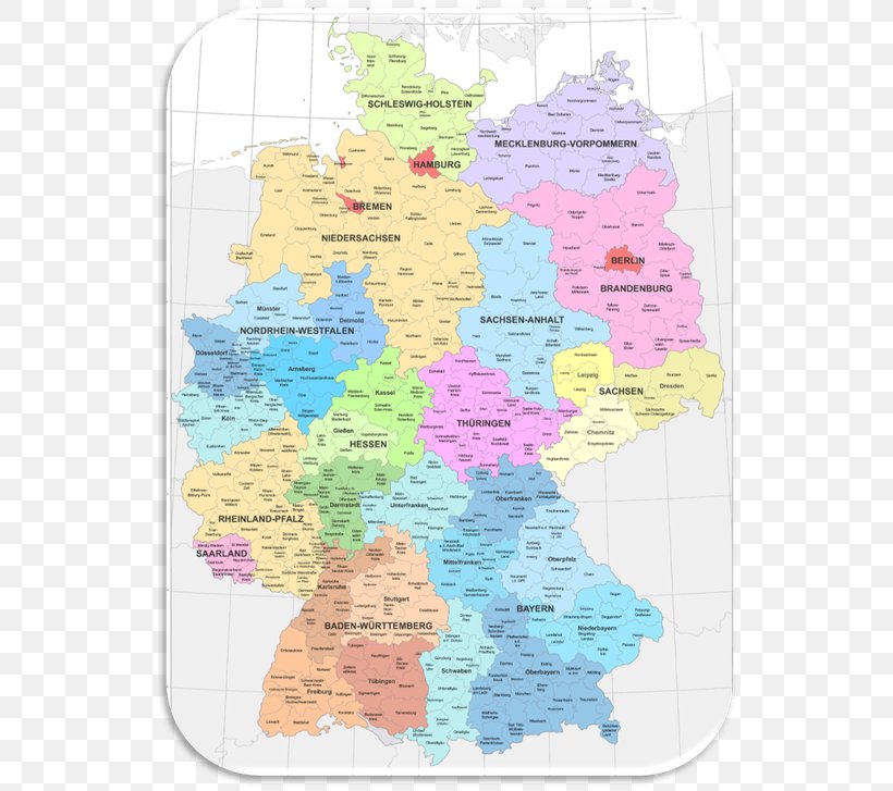 Mapa Polityczna States Of Germany World Map Bundesautobahn 3, PNG, 542x727px, Map, Atlas, Bundesautobahn 3, Districts Of Germany, German Download Free